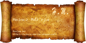 Heincz Mária névjegykártya